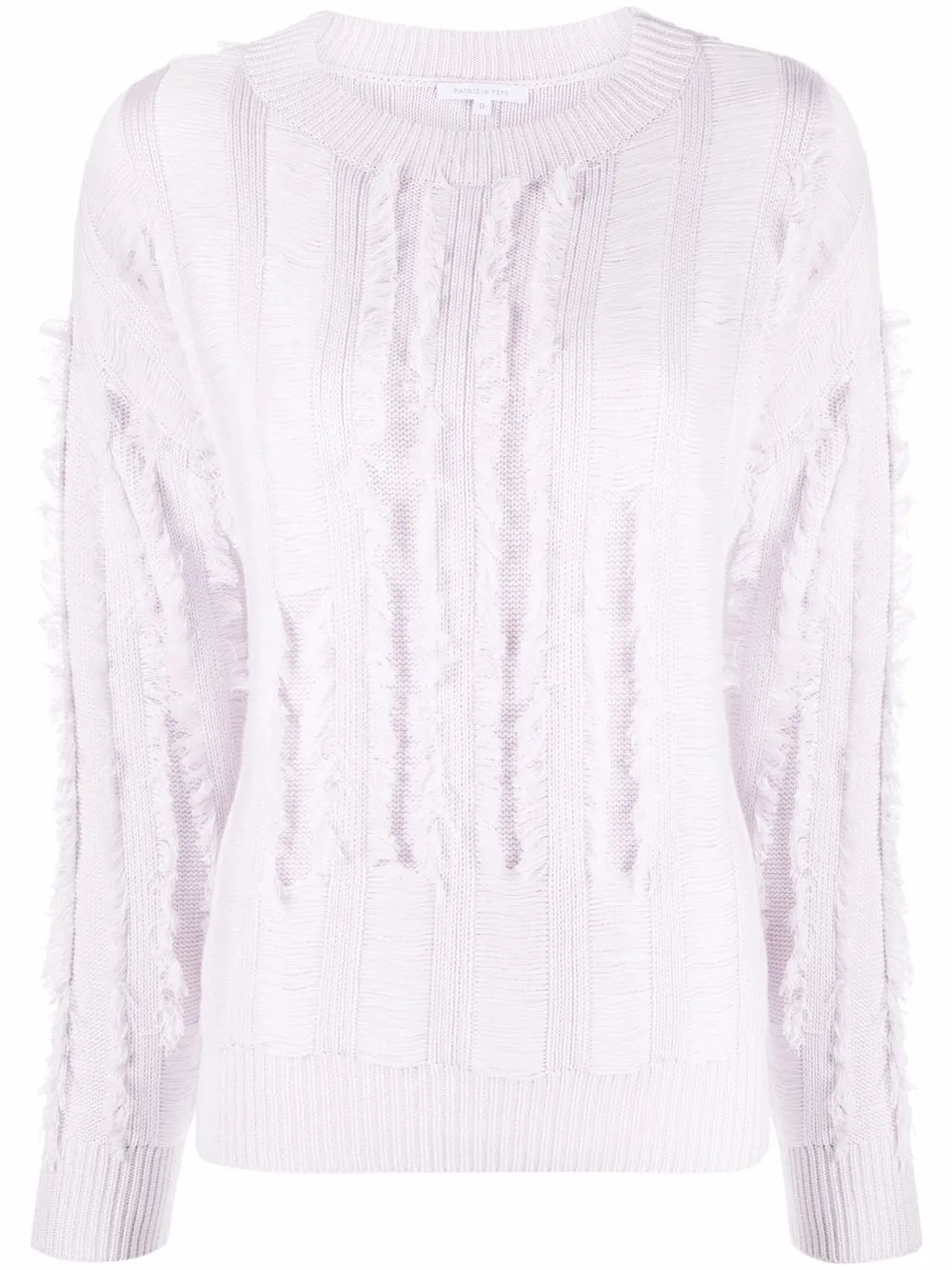 

Patrizia Pepe fringed-detail ribbed jumper - Purple
