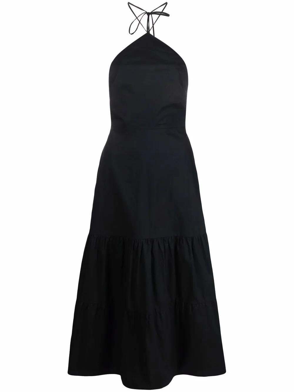 

Patrizia Pepe vestido midi acampanado con cuello halter - Negro