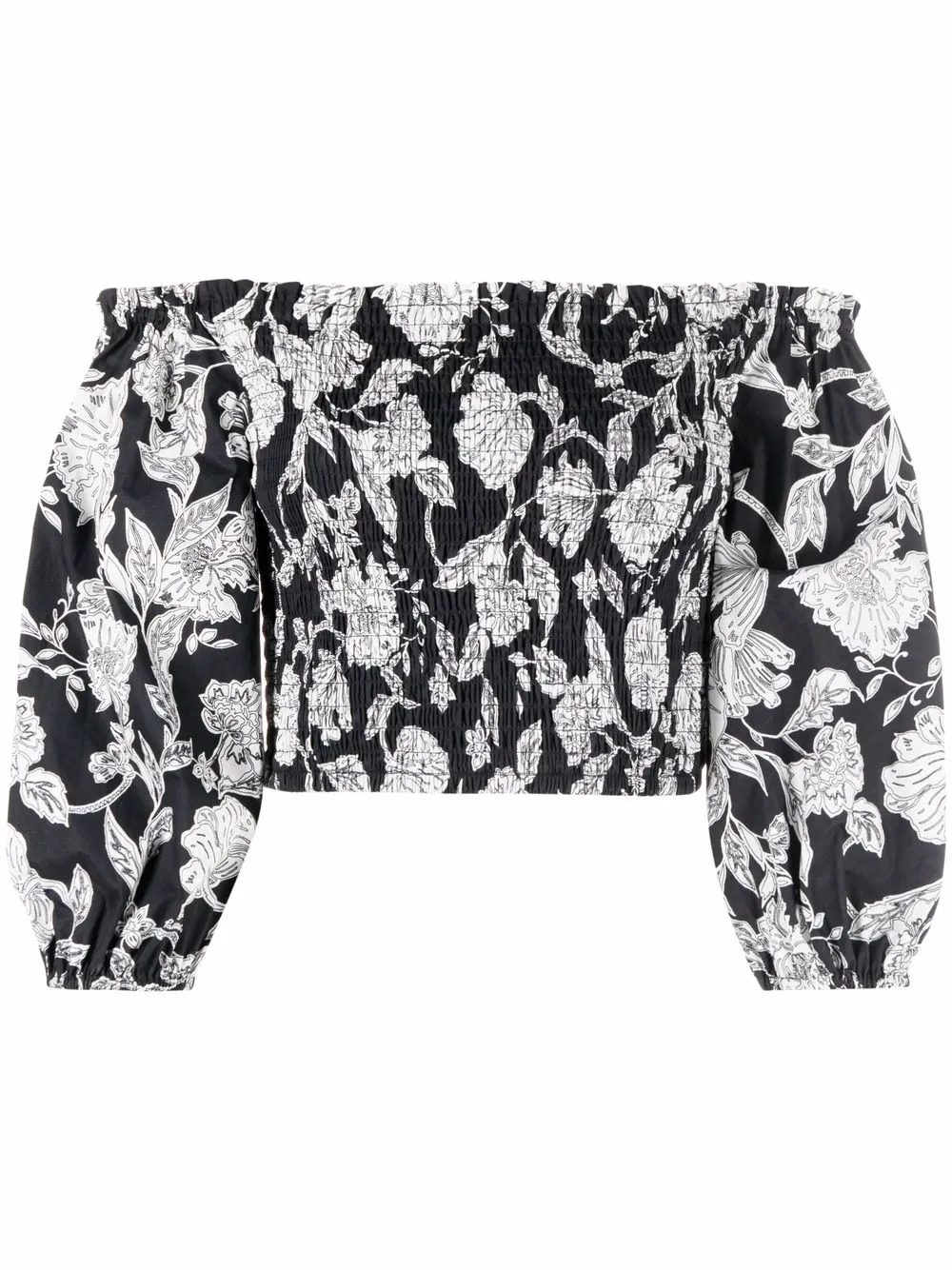 

Patrizia Pepe floral-print cropped blouse - Black