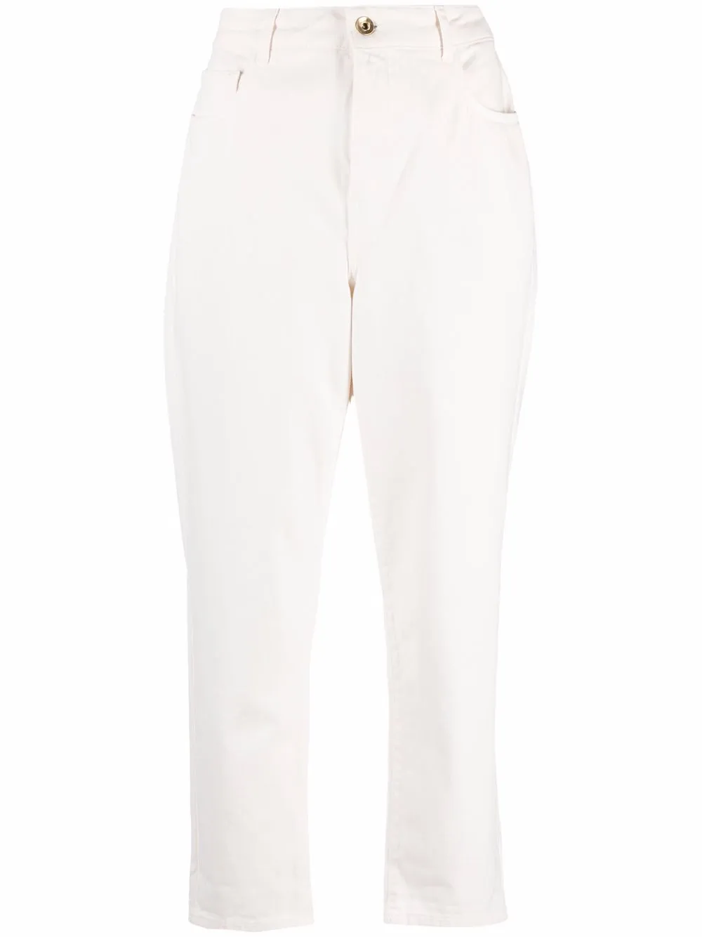 

Patrizia Pepe pantalones capri con tiro alto - Blanco