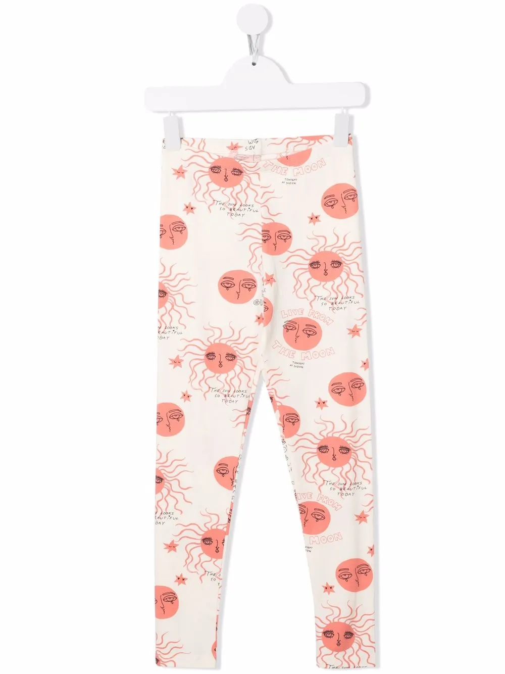 

Mini Rodini Moon and Sun-print jersey leggings - White