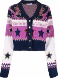 Rabanne metallic star-knit cardigan - Blue