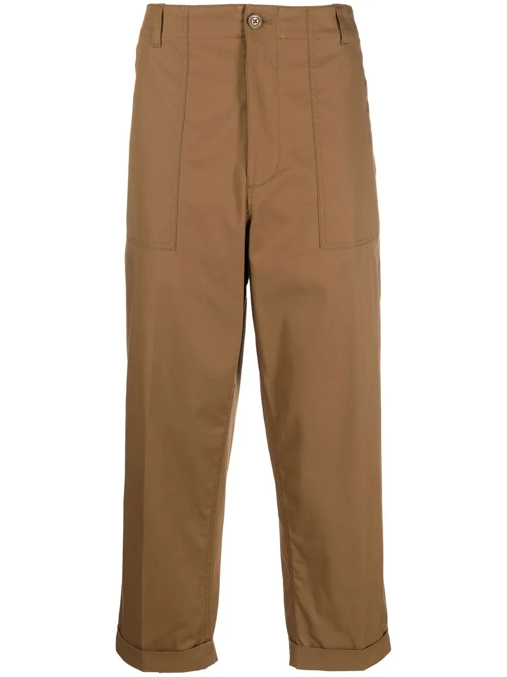 

Moncler logo-patch cropped trousers - Brown