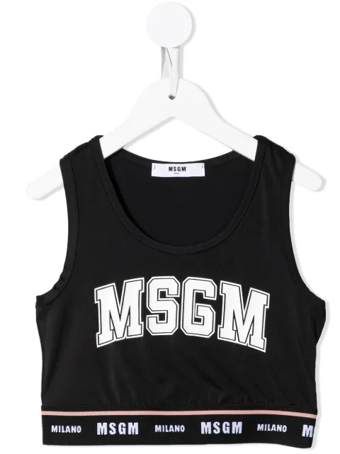 Msgm Kids فيست بطبعة شعار الماركة