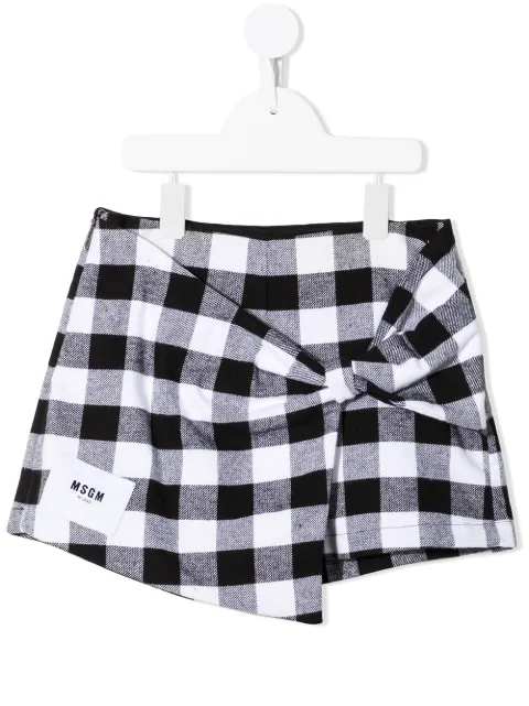 MSGM Kids checked culotte shorts