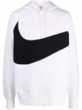 Nike Swoosh-print drawstring hoodie - White