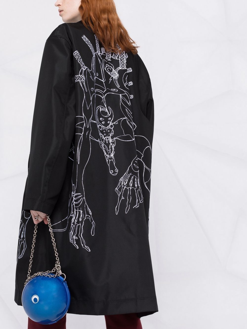 Shop Undercover X Neon Genesis Evangelion Print Parka In Black