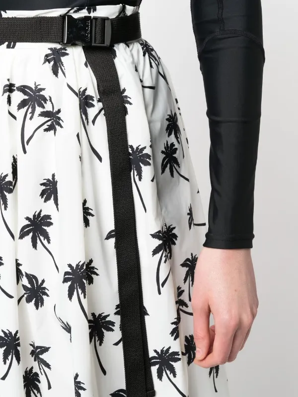 Moncler Palm tree-print Midi Skirt | Neutrals | FARFETCH