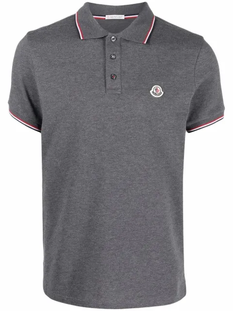 Moncler piqué logo-patch polo shirt