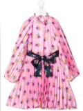 MSGM Kids floral-print pleated midi dress - Pink