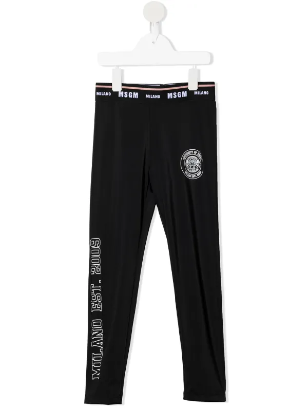 MSGM Kids Pantaloni Sportivi Con Stampa Nero FARFETCH IT