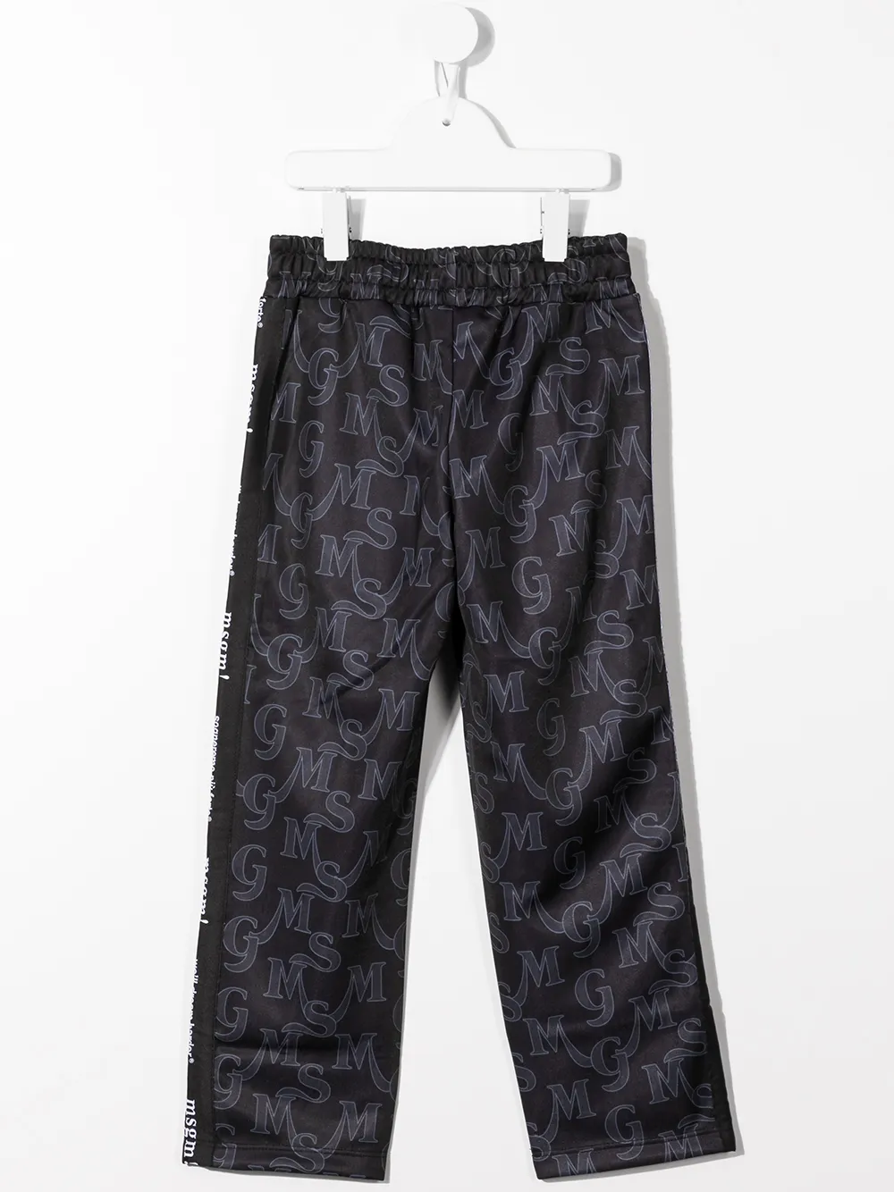 MSGM Kids Broek met monogramprint - Zwart