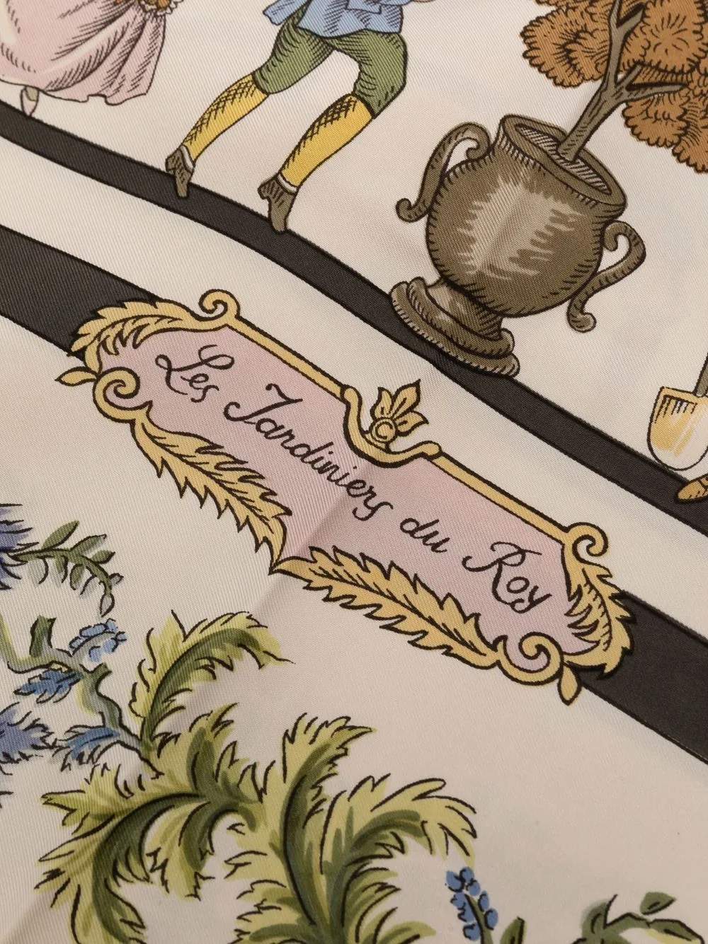 фото Hermès шелковый платок les jardiniers du roy 1967-го года