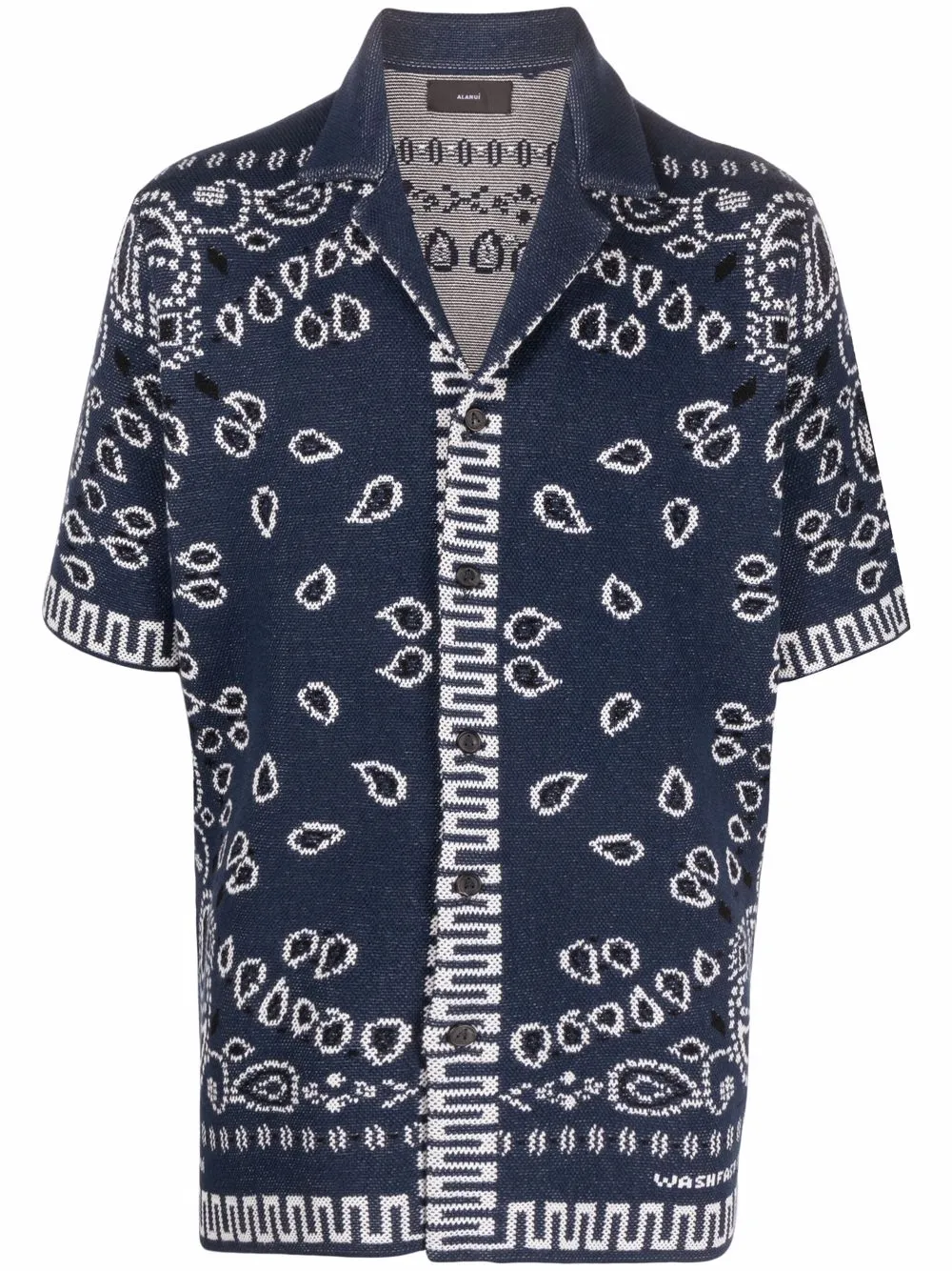 

Alanui bandana-print piqué-cotton short sleeve shirt - Blue