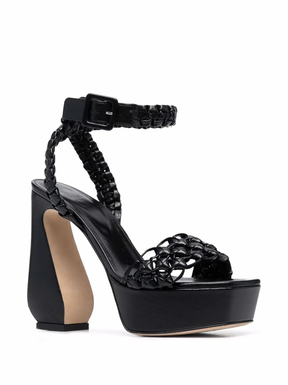 Si Rossi Sandalen met plateauzool - Zwart