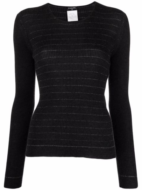 CHANEL 2003 metallic-threaded knitted top Women