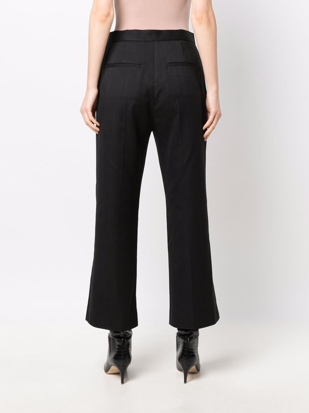 Shop Totême Bootcut Cropped Trousers In Black