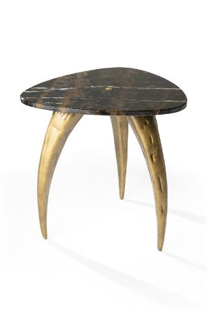 Tiger Tooth Marble Side Table