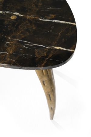 Tiger Tooth Marble Side Table