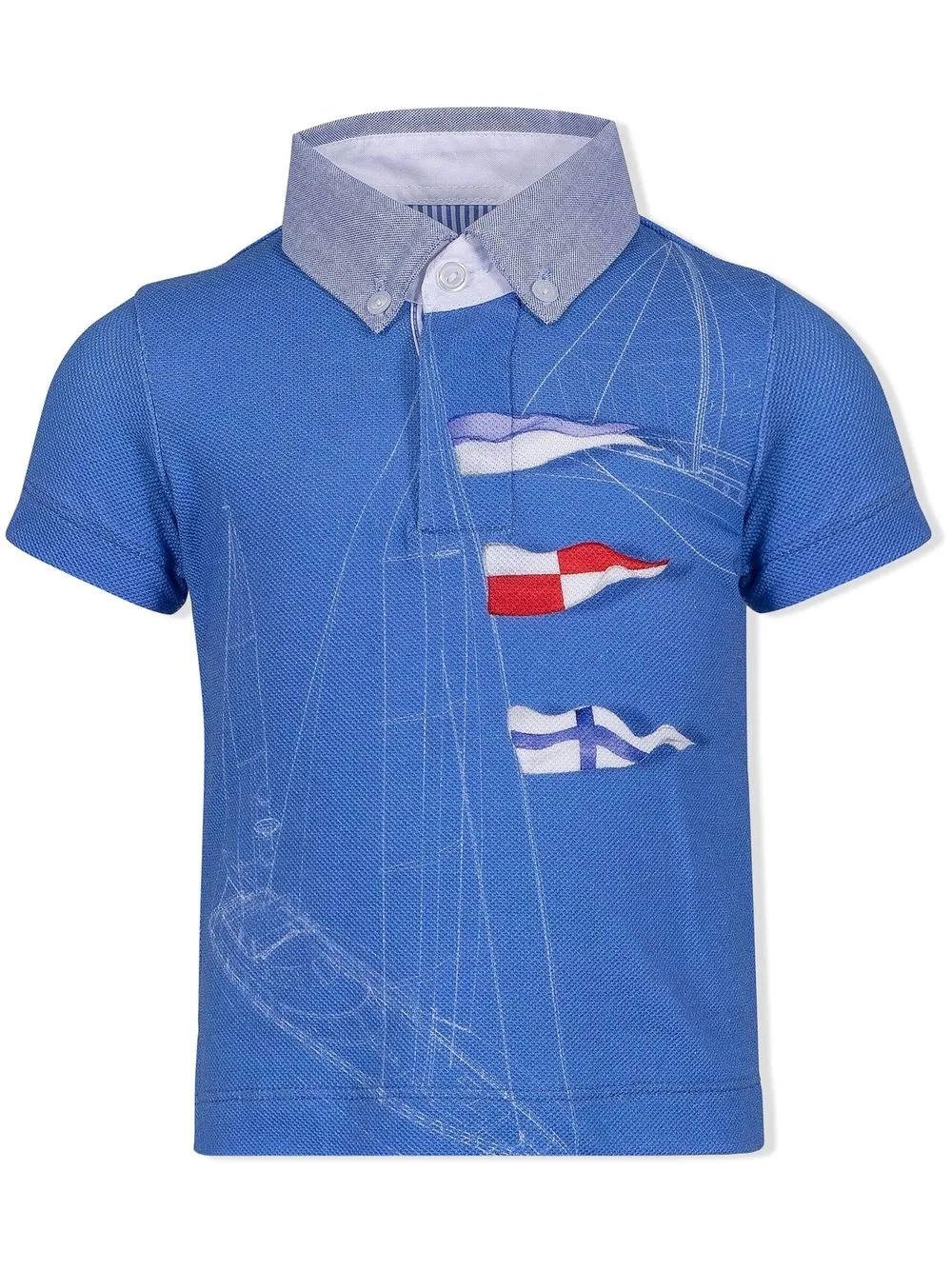 

Lapin House nautical print polo shirt - Blue