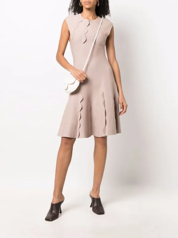 Christian Dior Pre-Owned 2000s スカラップ フレアニットドレス