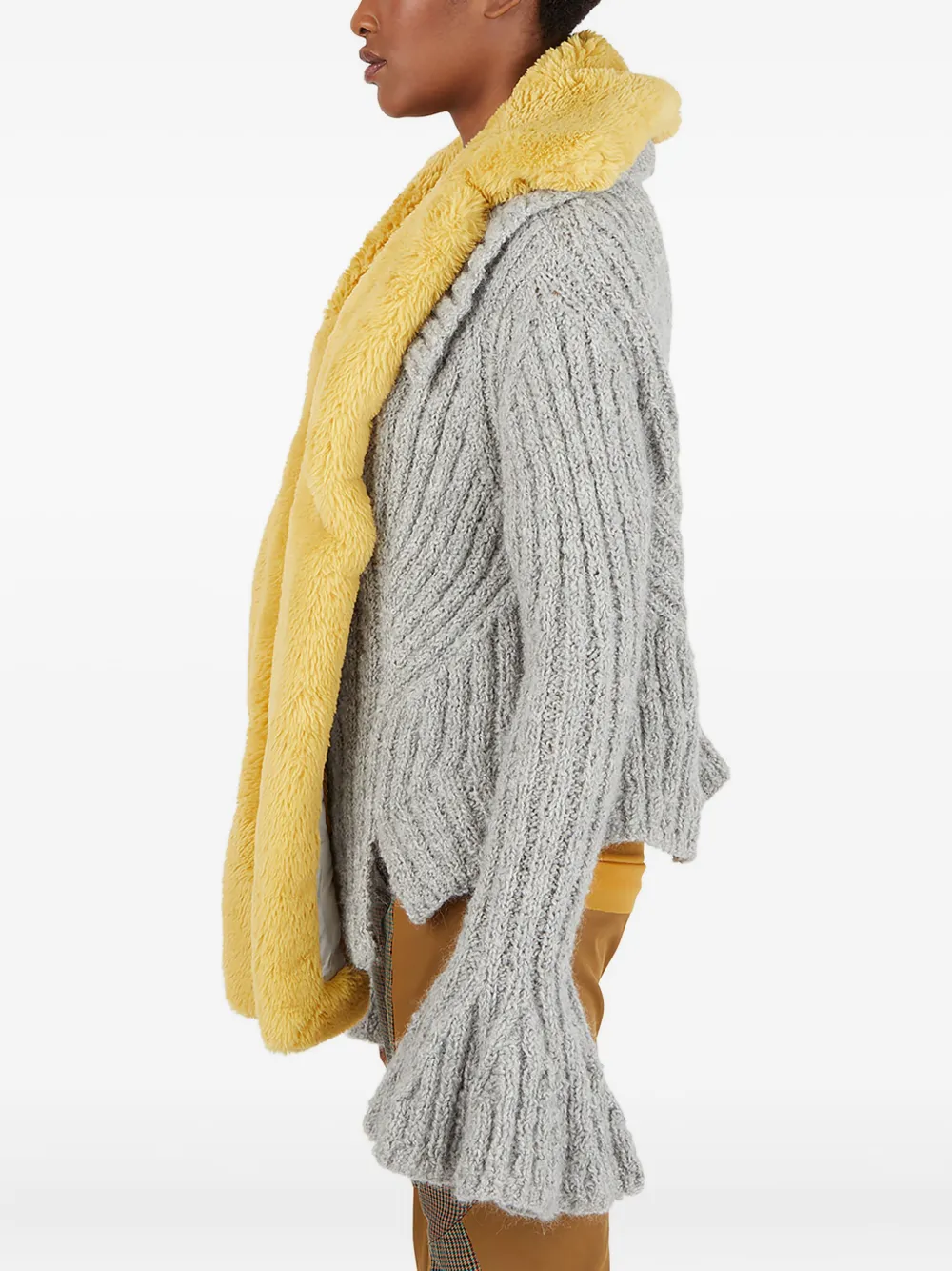 Kiko Kostadinov Consuelo Flared-cuff Cardigan In Gray