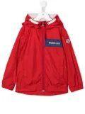 Moncler Enfant logo patch rain jacket - Red