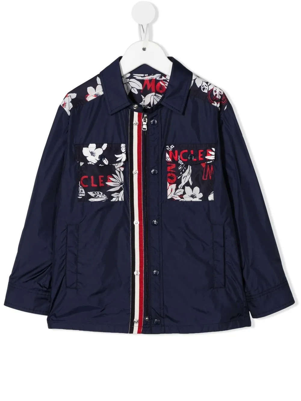 

Moncler Enfant chamarra ligera con estampado floral - Azul