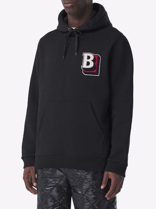 Shop Burberry logo-patch hoodie with Express Delivery - FARFETCH