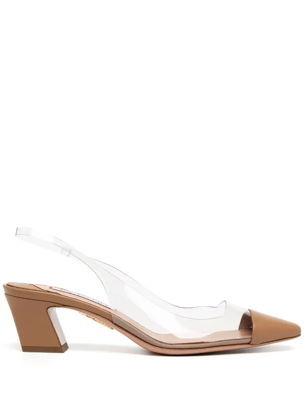 Shop Aquazzura Naked slingback pumps 