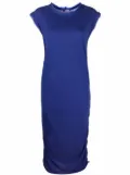 Lanvin Pre-Owned ruched detailing shift midi dress - Blue