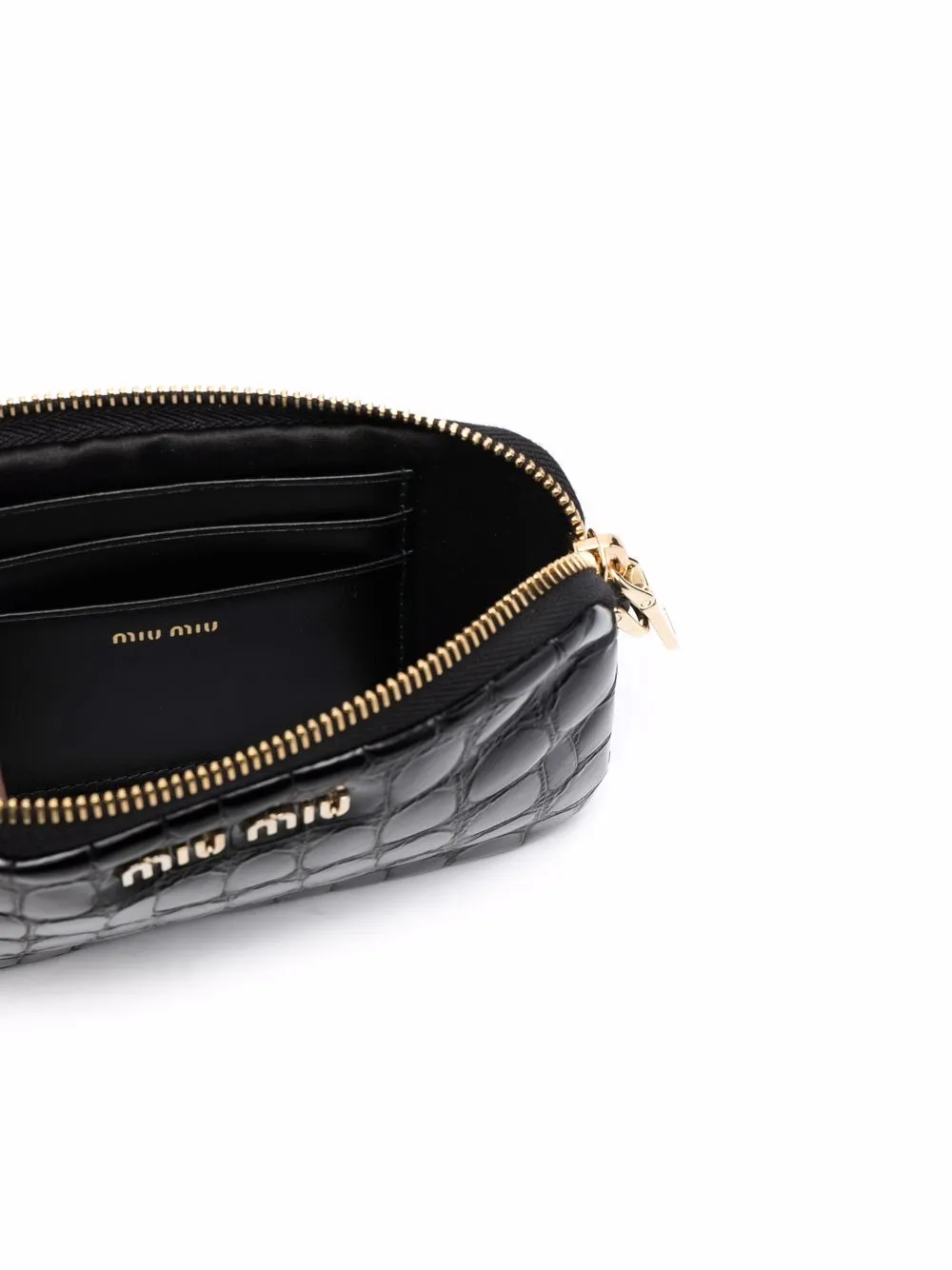 Miu Miu crocodileeffect Shoulder Bag Farfetch