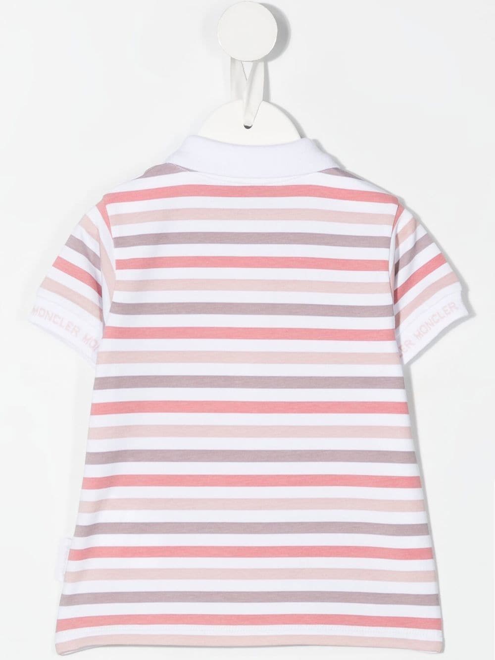 Shop Moncler Stripe-pattern Polo Shirt In Rosa