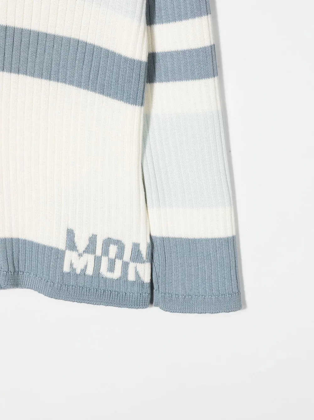 条纹罗纹针织开衫