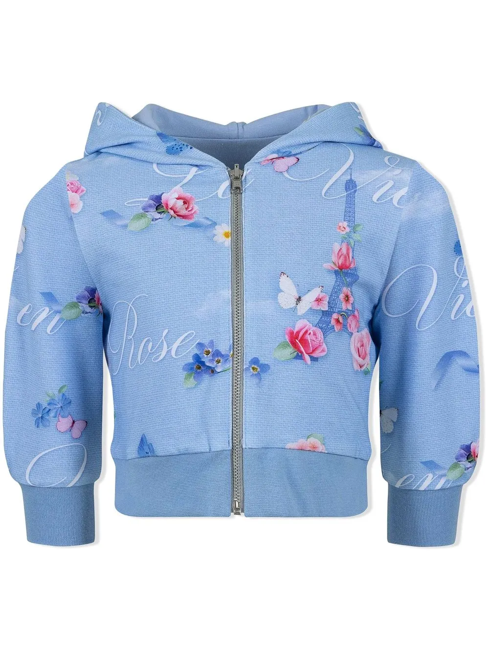 

Lapin House floral print hoodie - Blue