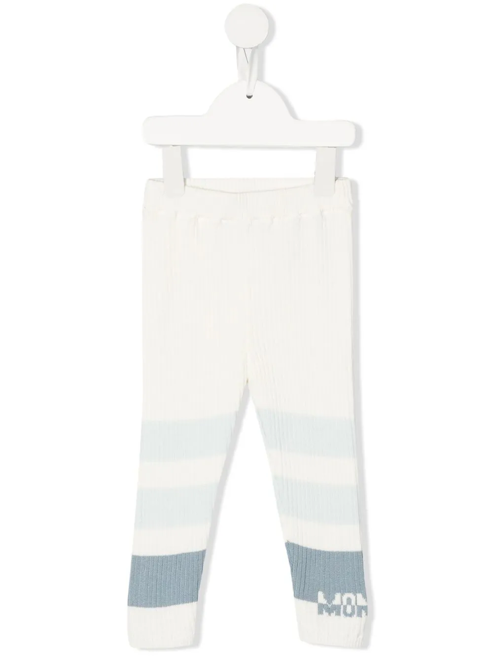 Moncler Enfant leggins de canalé a rayas - Blanco
