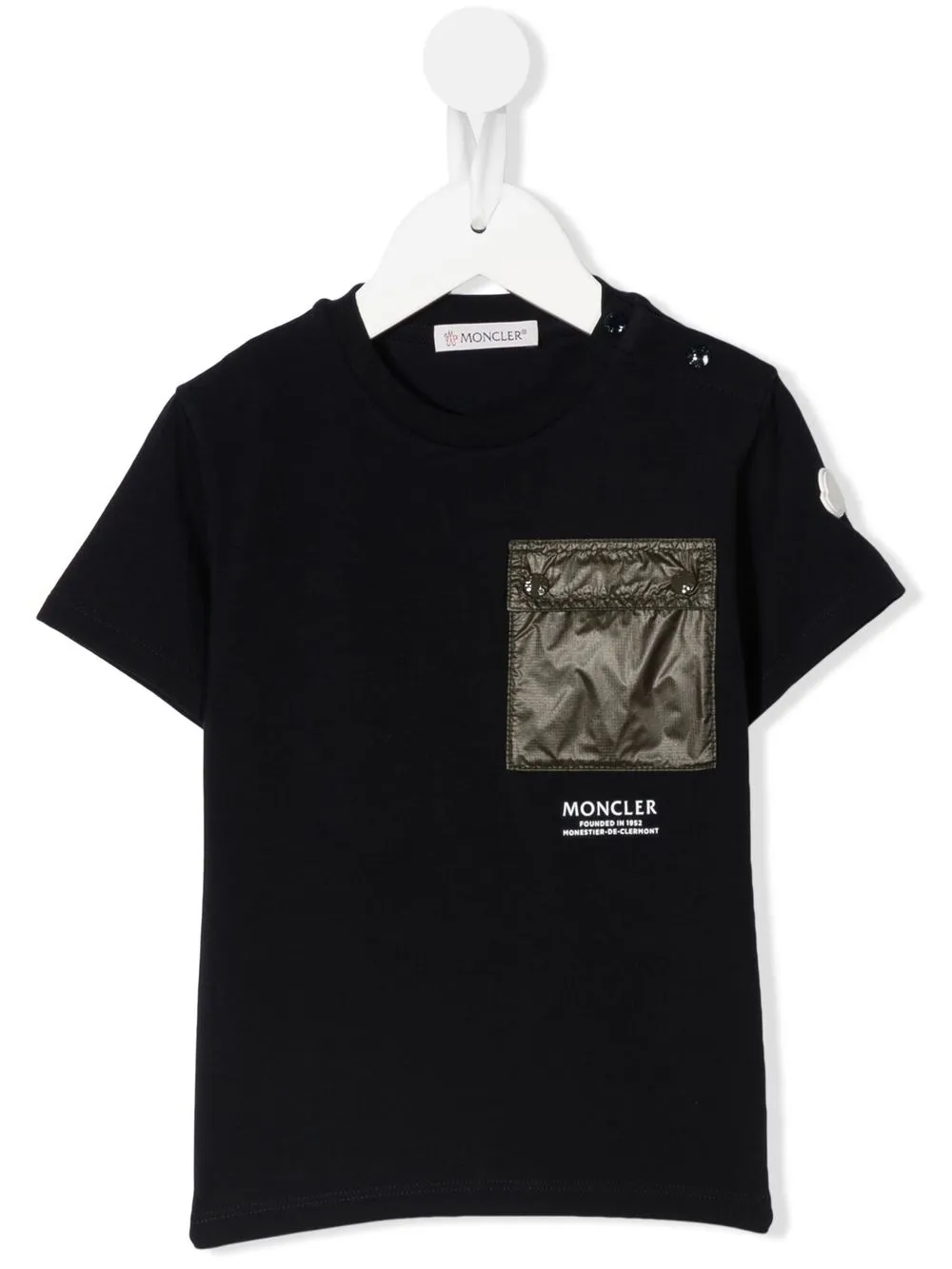 

Moncler Enfant playera con bolsillo en contraste - Azul