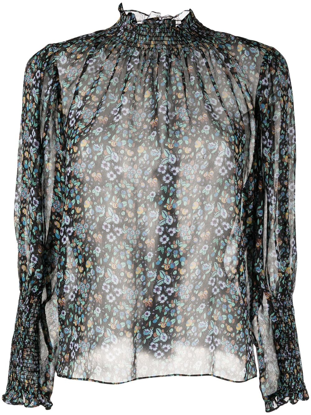 фото Rixo полупрозрачная блузка daphney с цветочным принтом