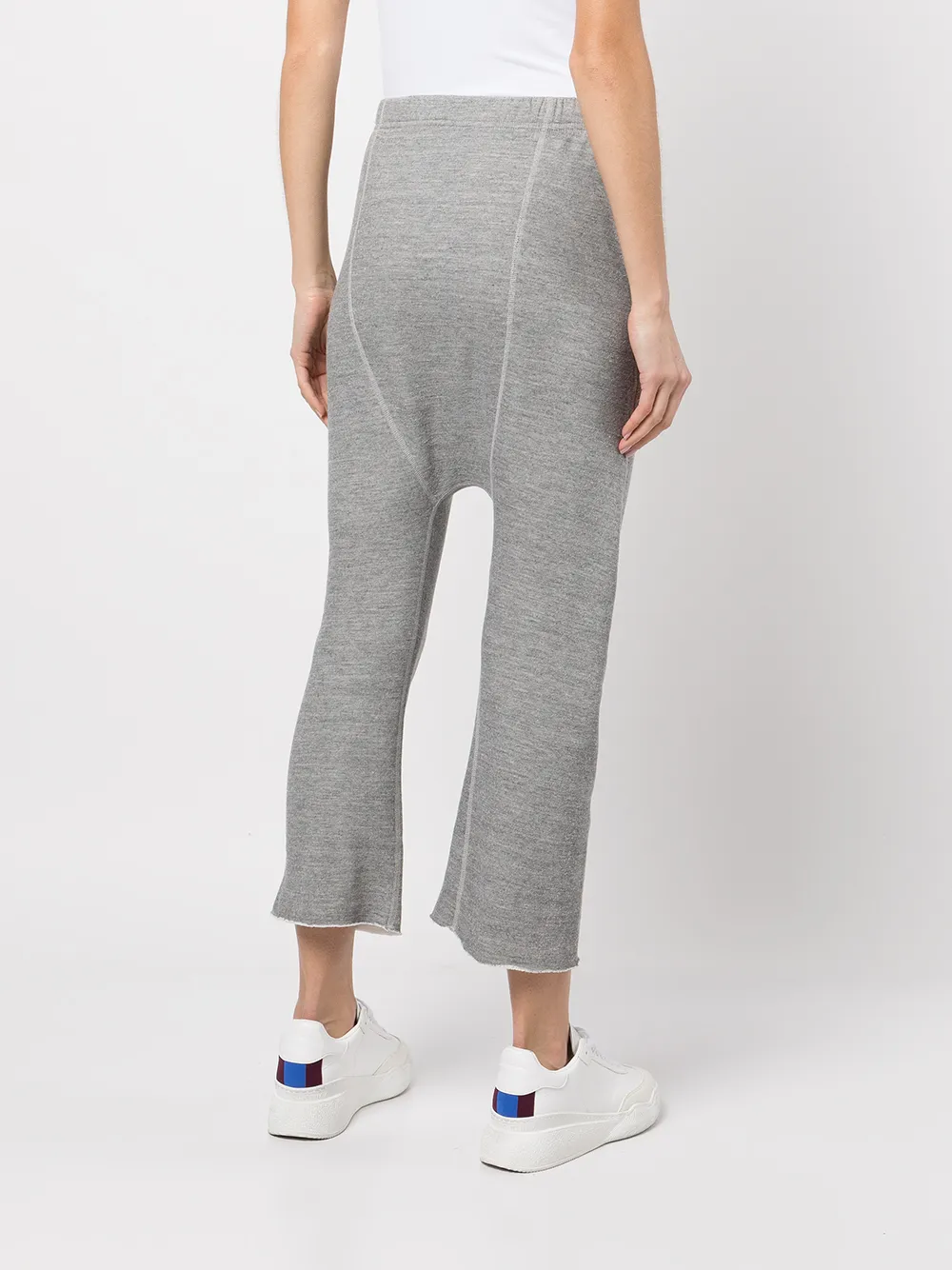 Nili Lotan Drop-crotch Cropped Track Pants In Gray