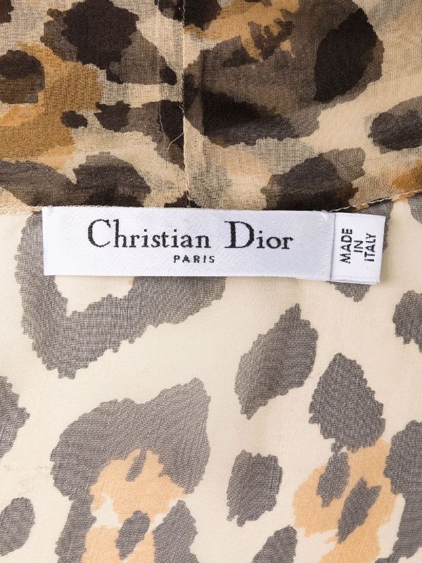 Christian Dior 2010 pre-owned Leopard Print Sheer Silk Blouse 