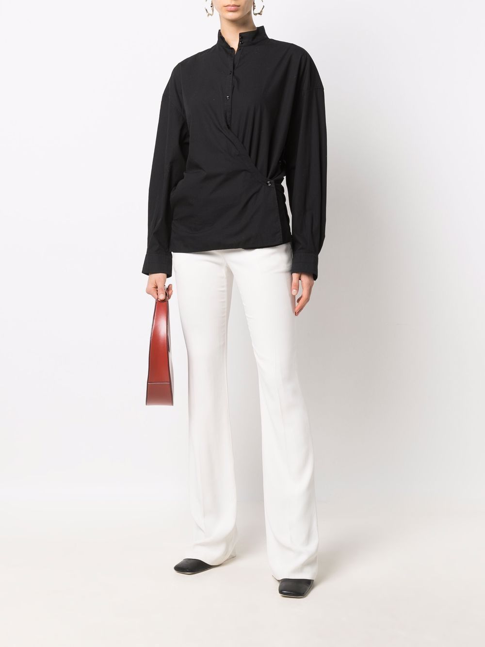 фото Lemaire band-collar wrap shirt