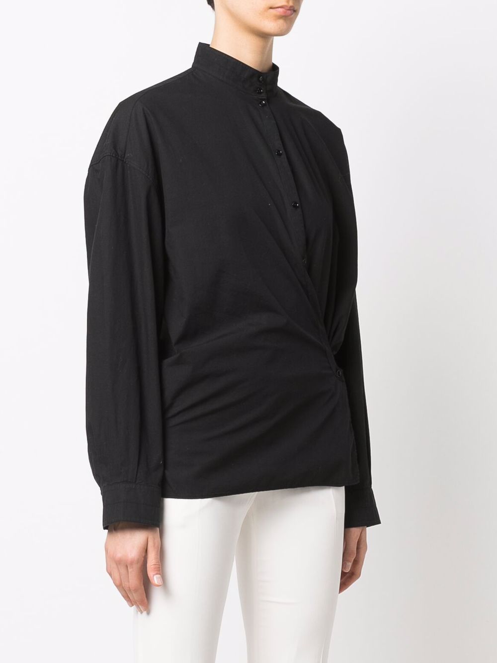 фото Lemaire band-collar wrap shirt