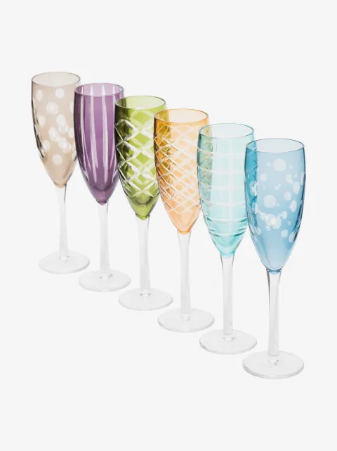 POLSPOTTEN Cuttings champagne glasses (set of 6)