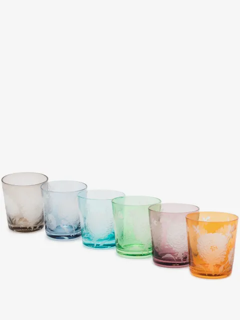 POLSPOTTEN Peony glass tumblers (set of 6)