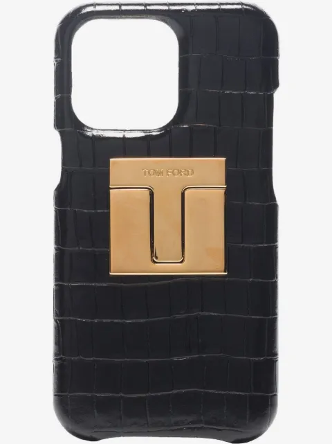 TOM FORD crocodile-embossed leather iPhone 12 case