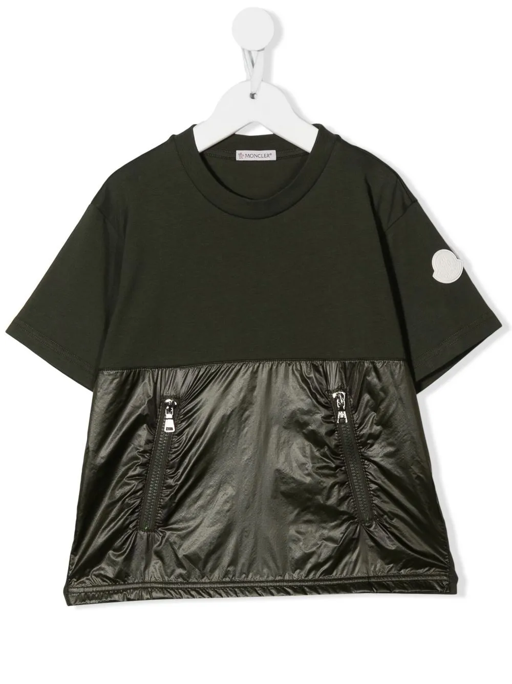 

Moncler Enfant playera con paneles en contraste - Verde