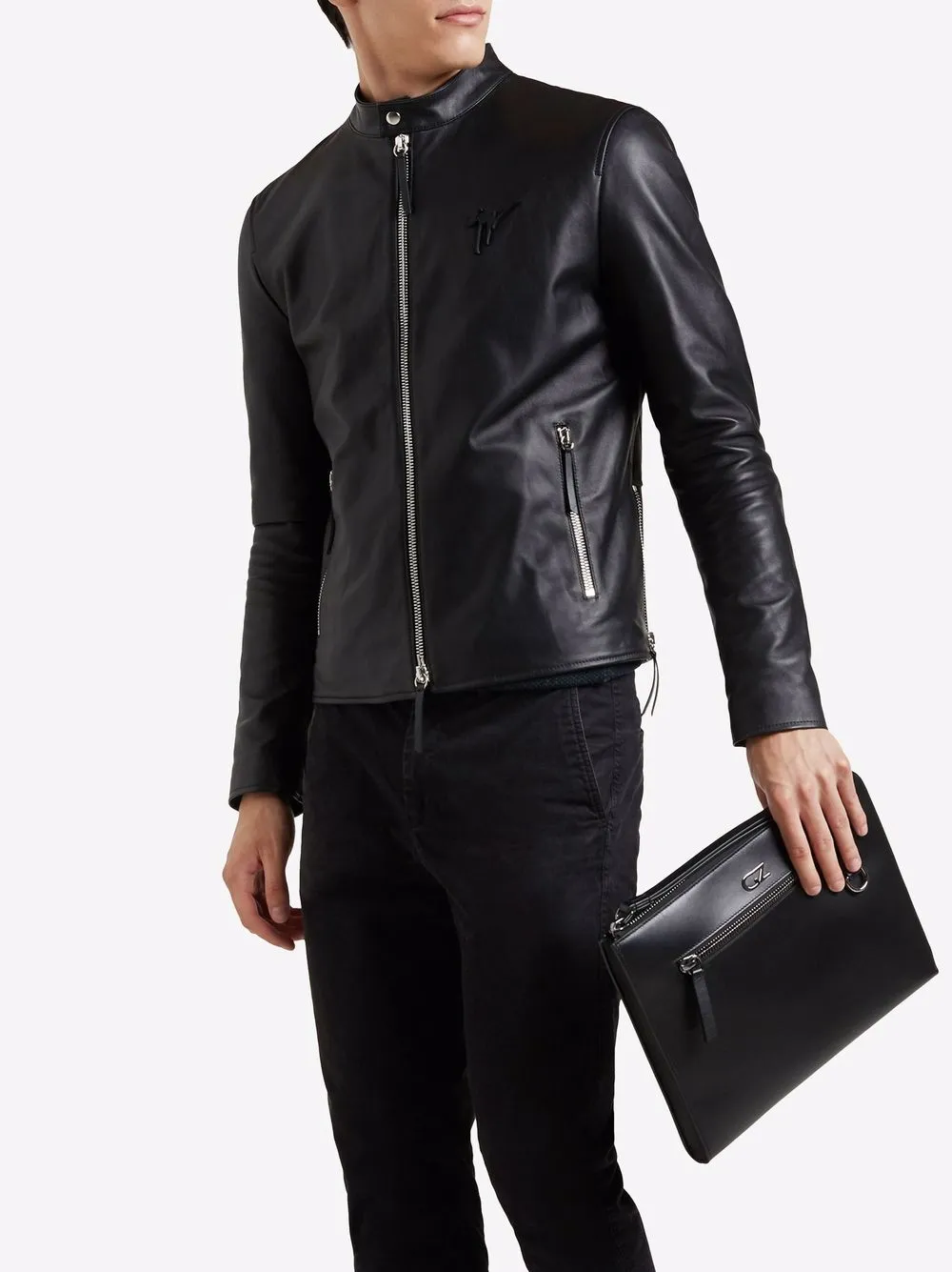 Giuseppe Zanotti Fabian clutch - Zwart