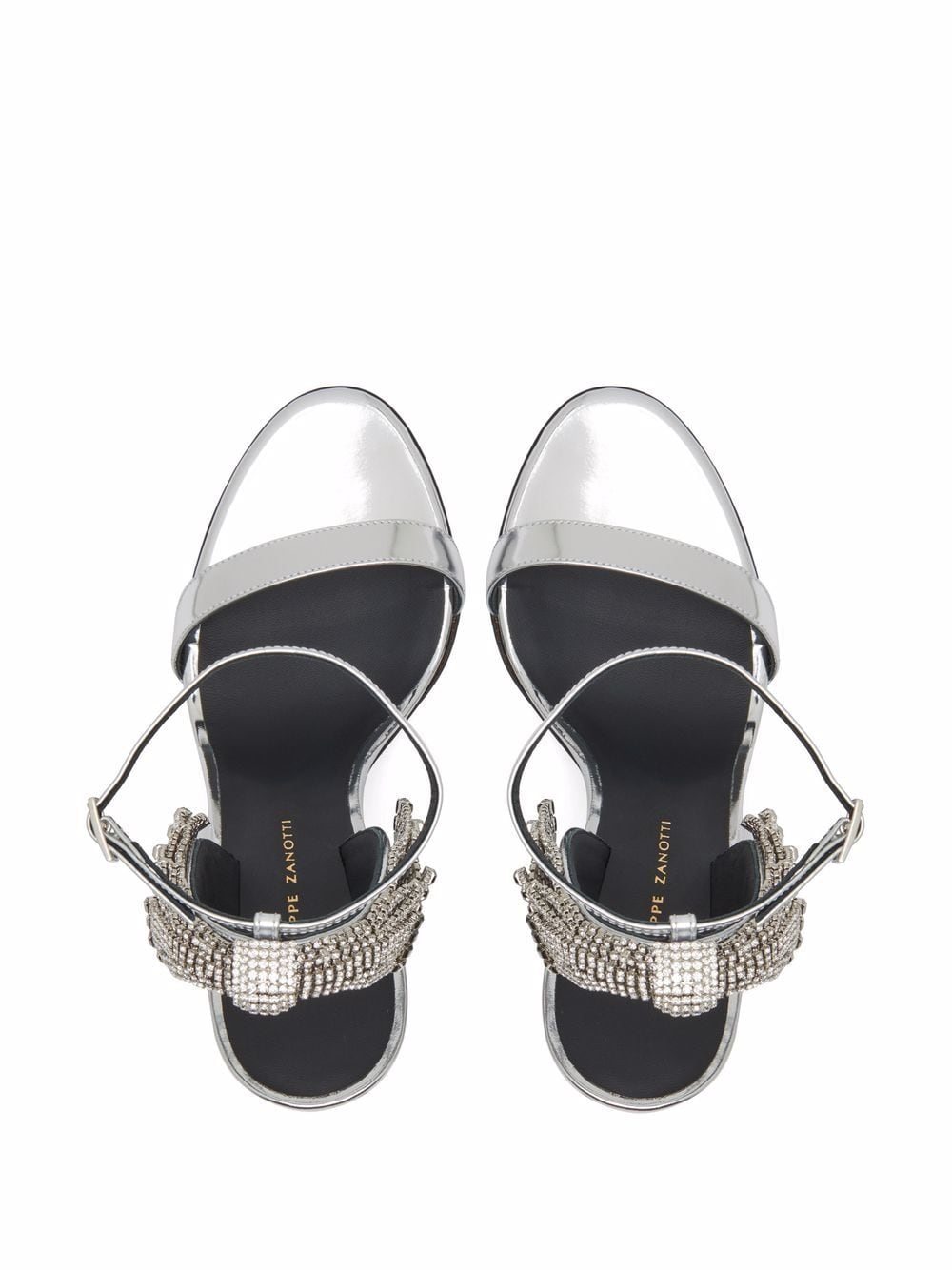 Shop Giuseppe Zanotti Jamila 105mm Leather Sandals In Silber
