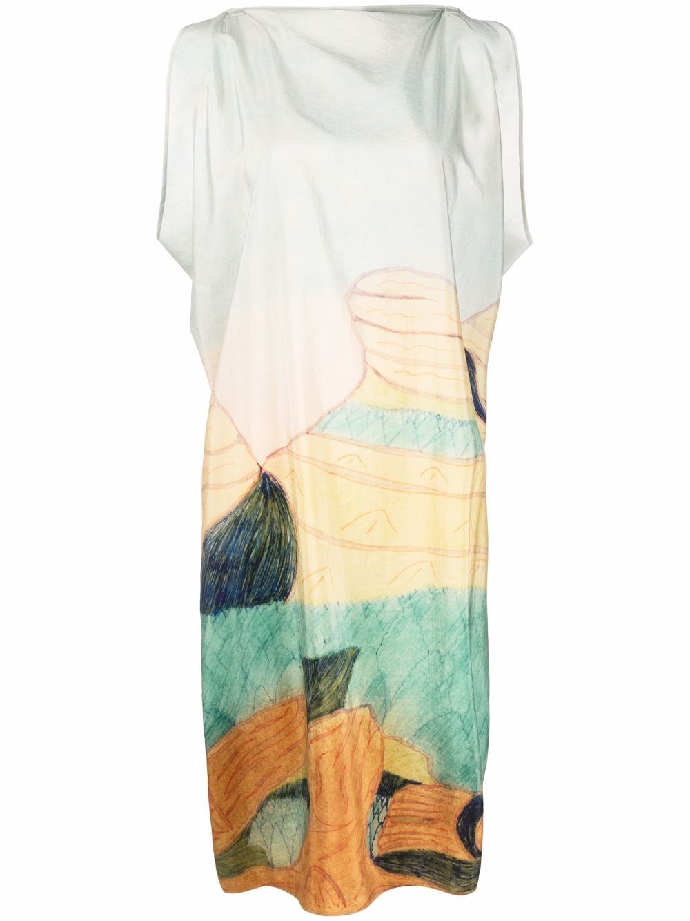 фото Lemaire graphic print shift dress