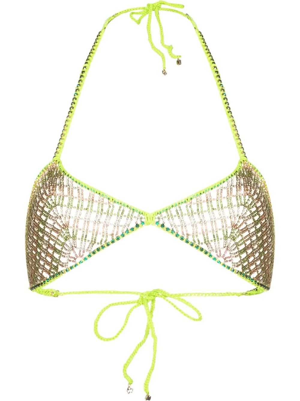 Rosantica Crystal Triangle Bra Top In Green